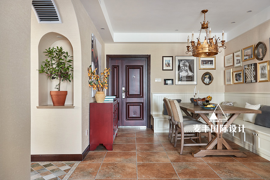 客厅门1装修效果图托斯卡纳美式乡村风上东名筑美式客厅设计图片赏析