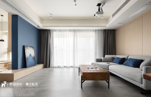 客厅窗帘装修效果图广州家语设计林氏物语151-200m²三居现代简约家装装修案例效果图