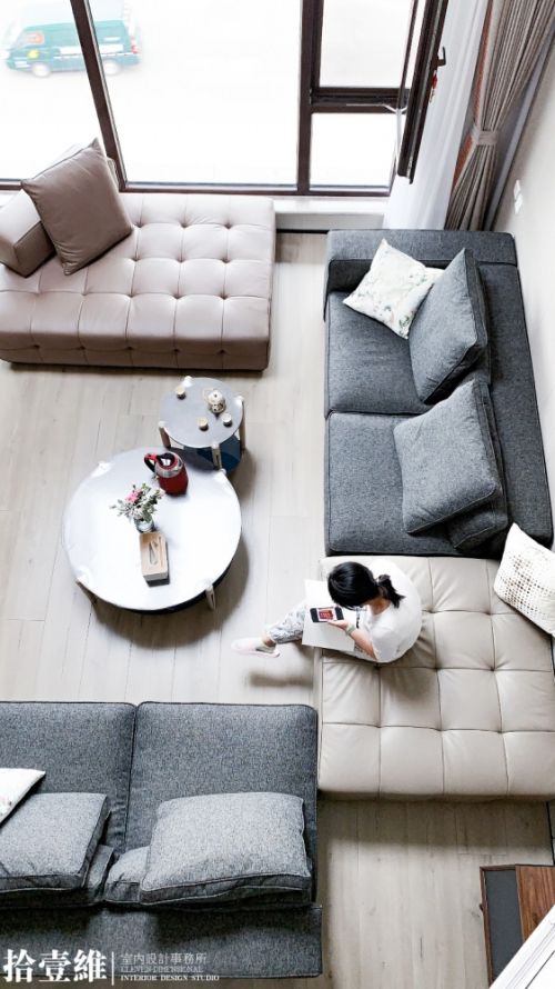 客厅装修效果图和光同尘与时舒卷200m²以上现代简约家装装修案例效果图