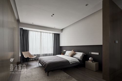 卧室窗帘装修效果图秩序200m²以上三居现代简约家装装修案例效果图