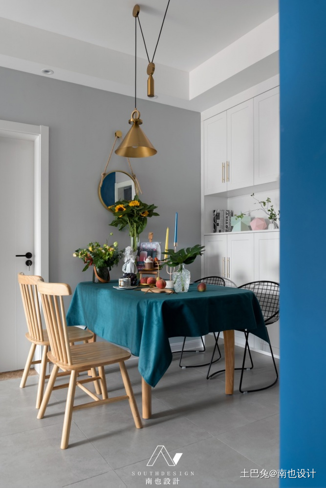 《同桌的你》用梵高的配色给全屋西晒降温北欧风餐厅设计图片赏析