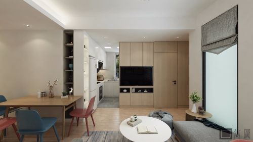 客厅装修效果图广州百灵路45平方改造项目60m²以下四居及以上现代简约家装装修案例效果图