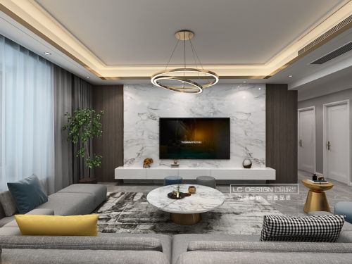 客厅电视背景墙3装修效果图力创设计|风华绝代，优雅端庄的