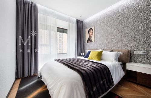卧室床1装修效果图一间有质感的单身公寓助你“早日