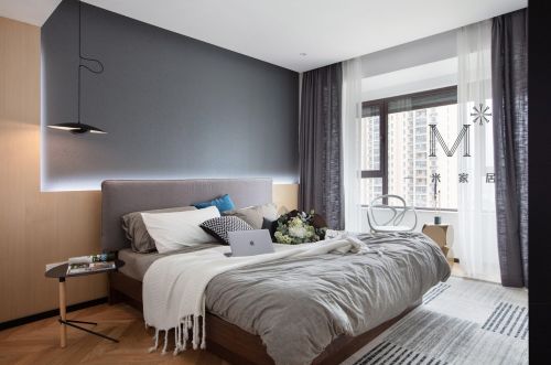 一间有质感的单身公寓助你“早日成家”卧室床4图现代简约卧室设计图片赏析