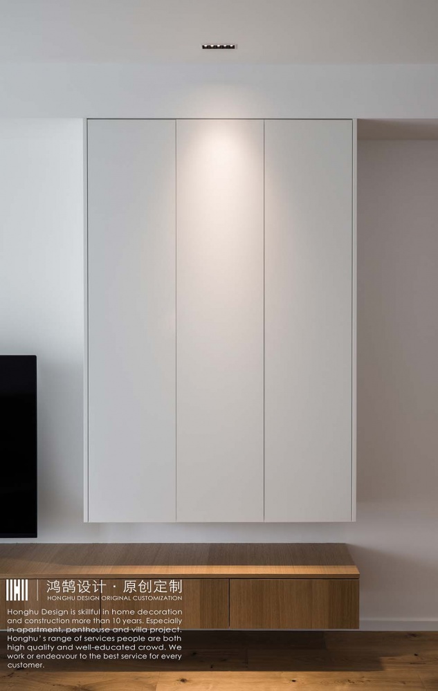 客厅电视背景墙3装修效果图拒绝元素堆砌，白色空间打造极简现代简约客厅设计图片赏析