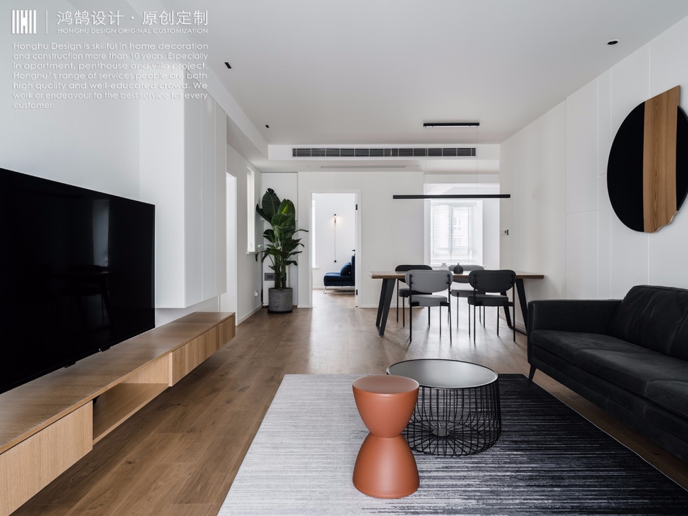 客厅木地板1装修效果图拒绝元素堆砌，白色空间打造极简现代简约客厅设计图片赏析