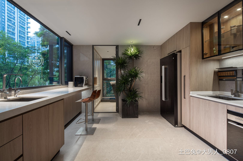 新中式实景大平层充满仪式感的生活空间新中式厨房设计图片赏析