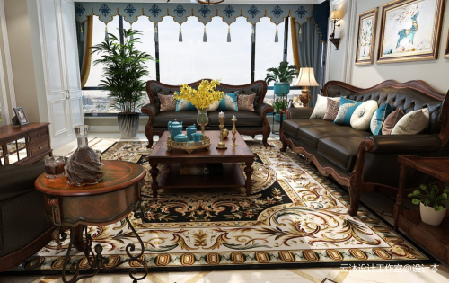 客厅窗帘2装修效果图安徽美式风格