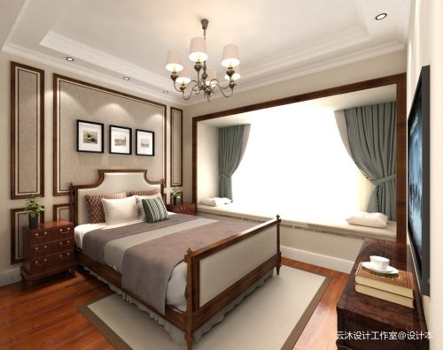 卧室窗帘3装修效果图安徽美式风格