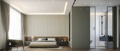 卧室床2装修效果图复式楼现代极简风格设计