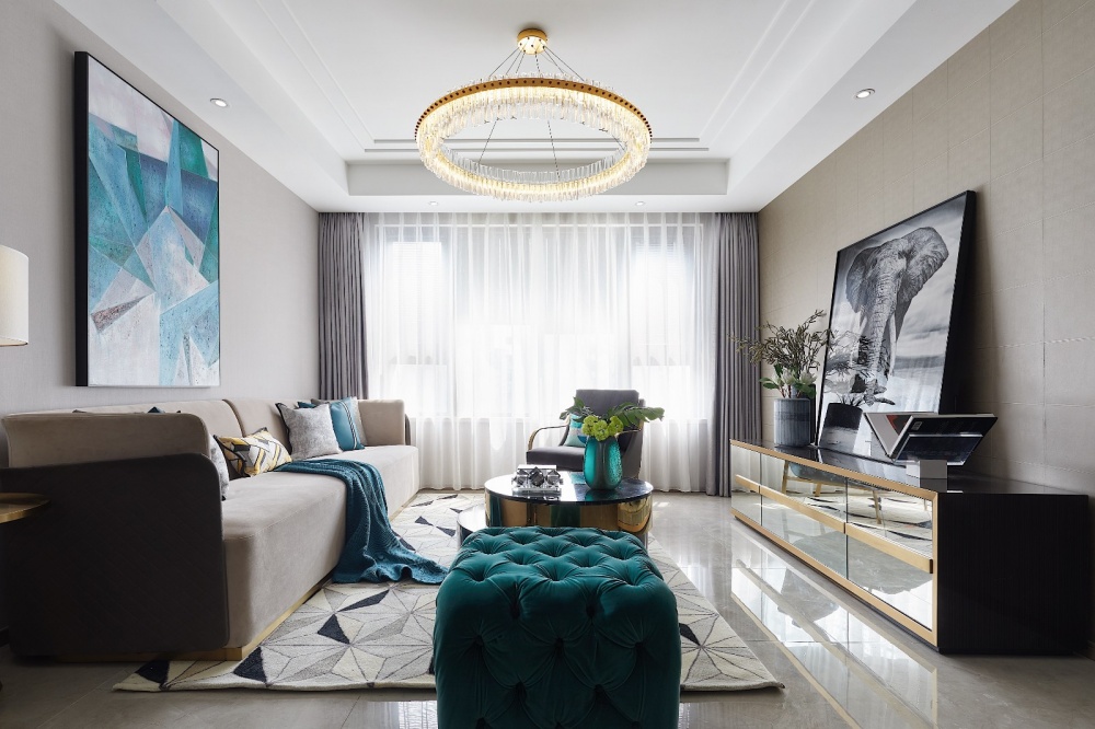 客厅窗帘装修效果图EMA轶美设计对现代精致生活的混搭客厅设计图片赏析