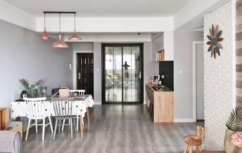 厨房木地板装修效果图83㎡北欧风，新婚小两口的浪漫