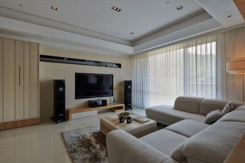 三居日式130㎡客厅2023装潢设计效果图