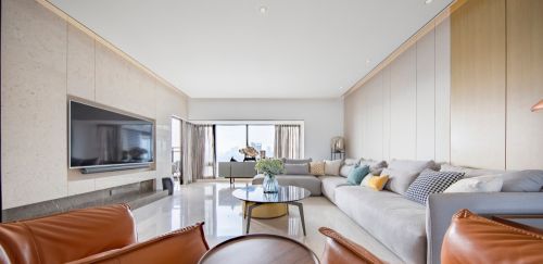 久度设计|深圳香山美墅客厅沙发201-500m²二居家装装修案例效果图