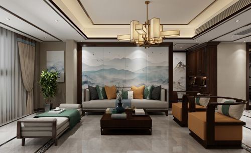 客厅窗帘2装修效果图吉首溶江小区新中式全案整装设计