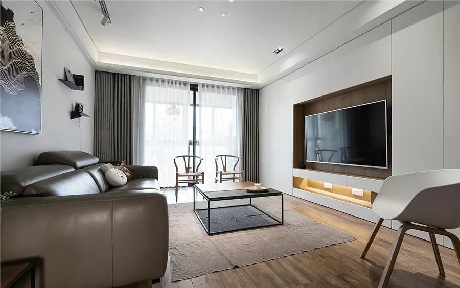 客厅电视背景墙装修效果图舒适与动感之间的达到了完美的平现代简约客厅设计图片赏析