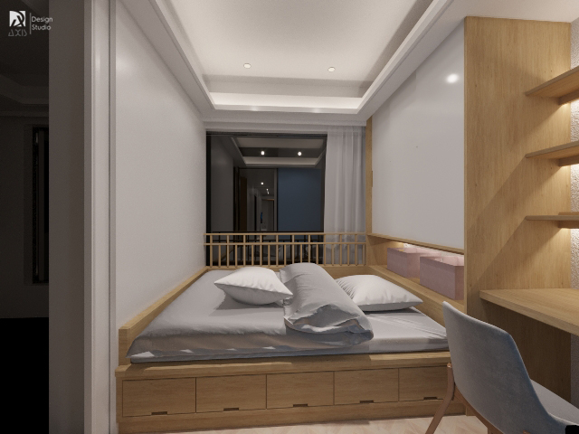 卧室装修效果图89m²小户型打造3室一厅北欧北欧风卧室设计图片赏析