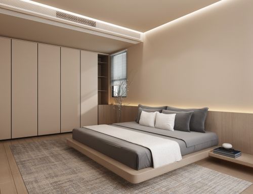 卧室床装修效果图现代简约+设计感