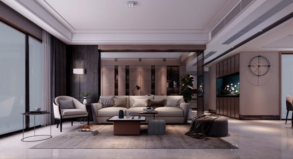 客厅窗帘装修效果图现代风格国建G5180现代简约客厅设计图片赏析