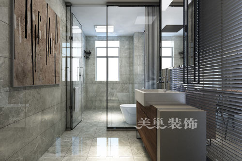 郑州康桥悦城125平三室装修后现代风格卫生间马桶现代简约卫生间设计图片赏析