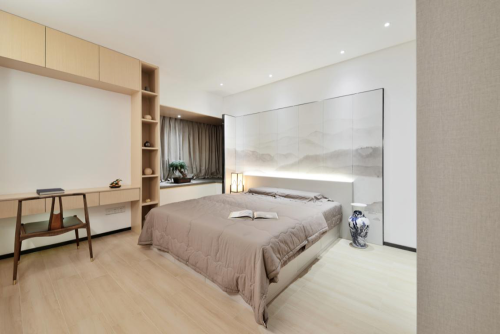 卧室窗帘装修效果图重庆龙湖源著新中式设计案例塞维