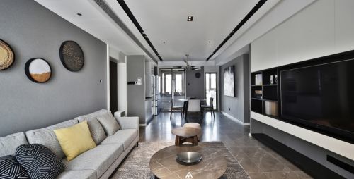 灰色现代简约客厅沙发装修效果图南昌阿鹤设计|徐宅