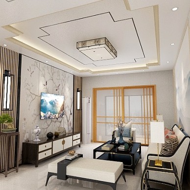 新中式客厅设计_3858550