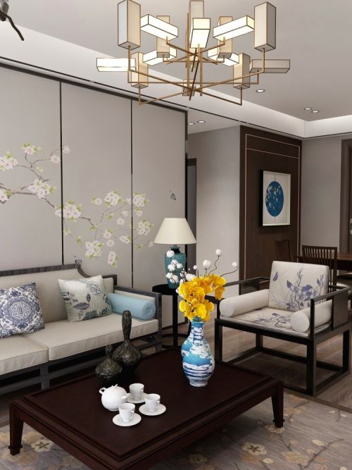 新中式风格┃东方韵，沉淀生活美客厅沙发中式现代客厅设计图片赏析