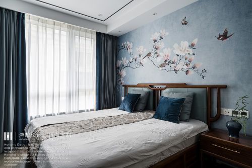 卧室床9装修效果图人文情怀镌刻新中式里的古风古韵