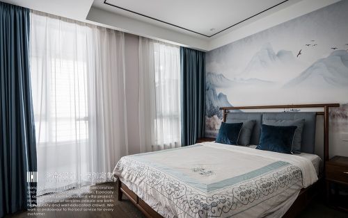 卧室床1装修效果图人文情怀镌刻新中式里的古风古韵