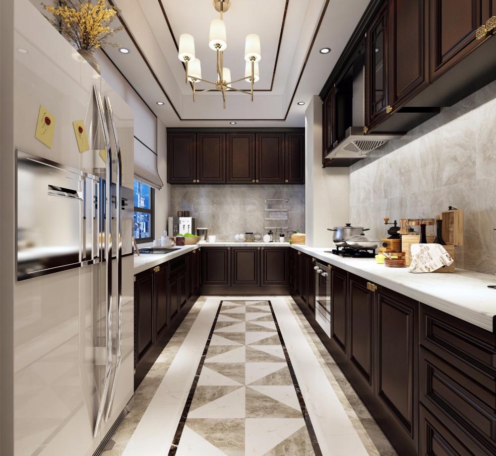 餐厅橱柜装修效果图蓝毓、新中式别墅新中式厨房设计图片赏析