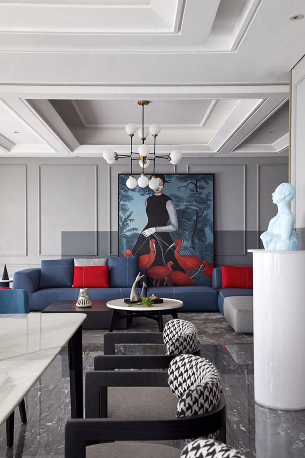 客厅沙发装修效果图银杏汇600平现代简约客厅设计图片赏析