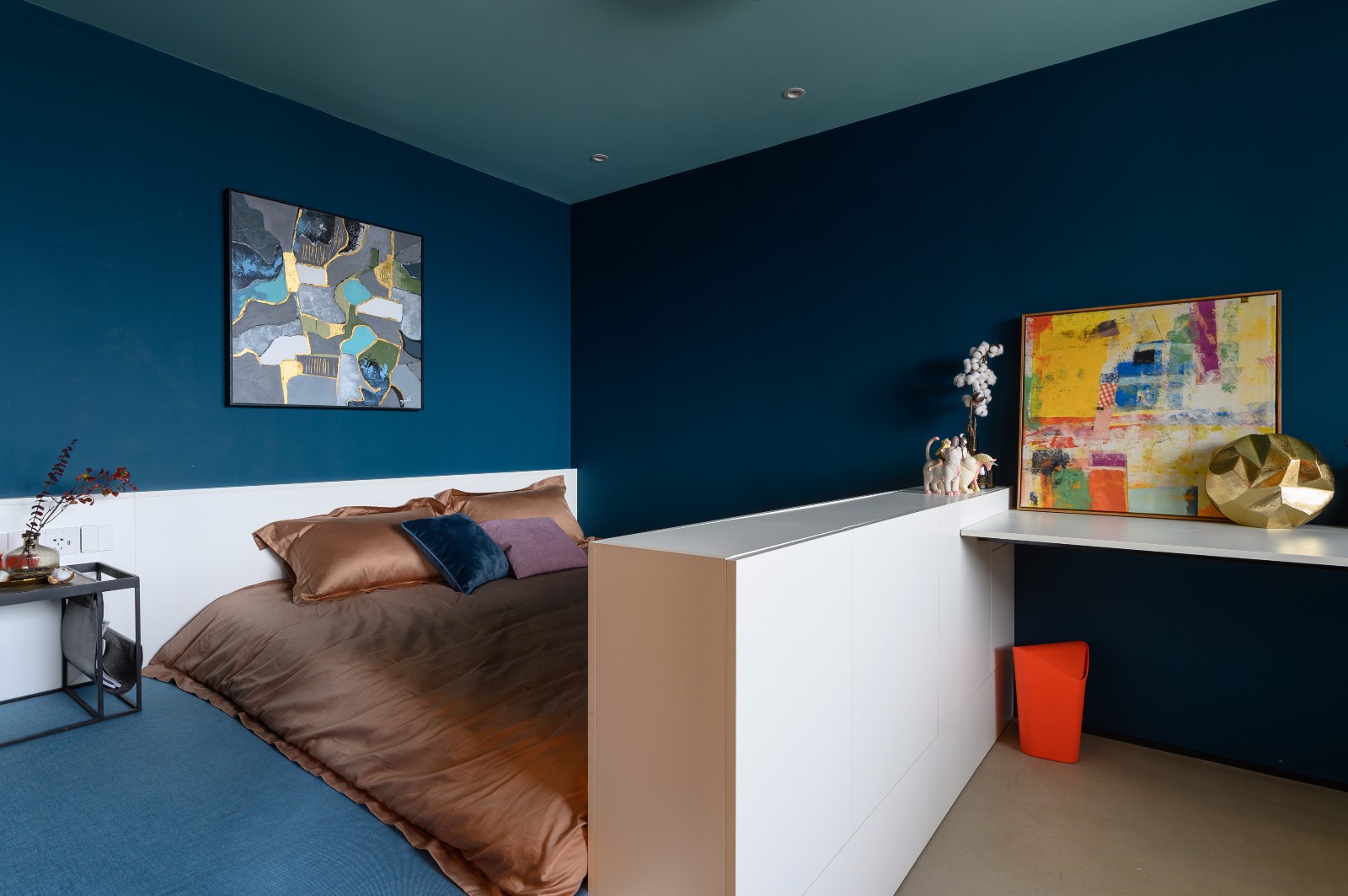 卧室1装修效果图上海松柏公寓改造现代简约卧室设计图片赏析