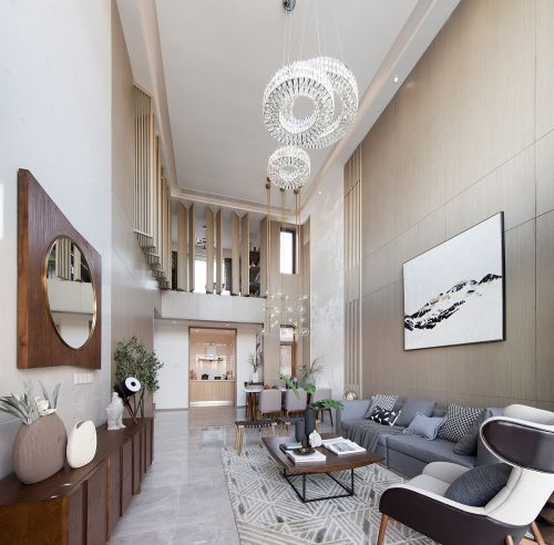 第二步：请为图片添加描述客厅沙发151-200m²别墅豪宅现代简约家装装修案例效果图