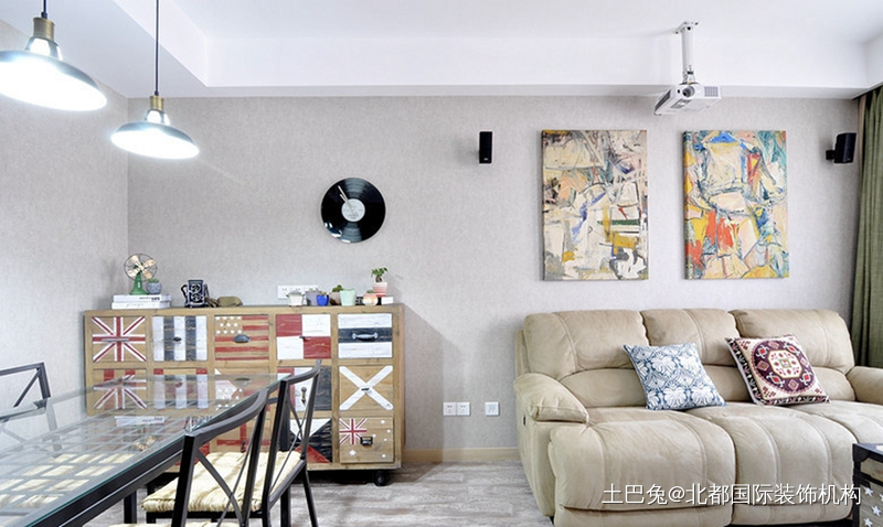 北京装修文艺范的60平米一居室现代简约客厅设计图片赏析