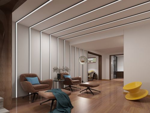 新中式复试客厅木地板复式中式现代家装装修案例效果图