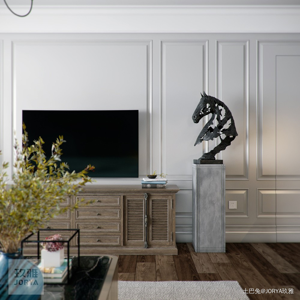 美式厚重与中式古朴混搭呈现温文尔雅的家美式客厅设计图片赏析