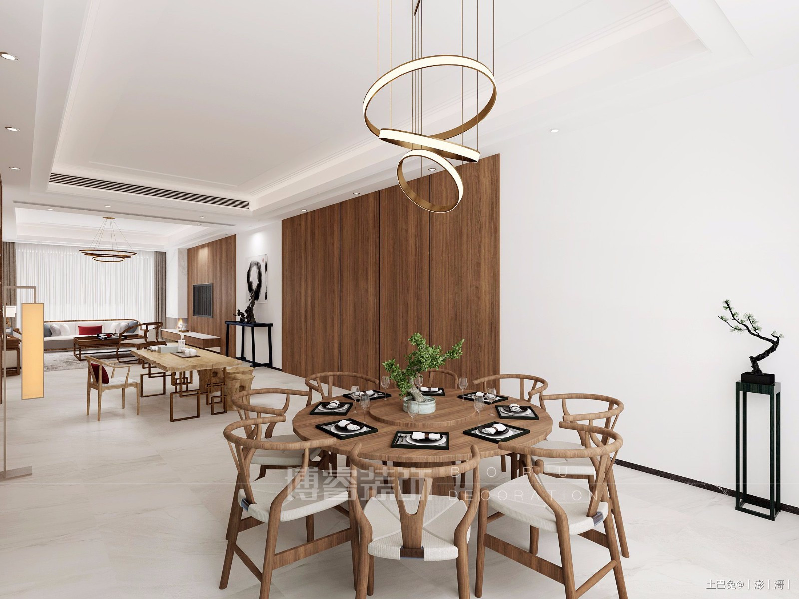 原色极致东方演绎最舒适的逸居新中式餐厅设计图片赏析