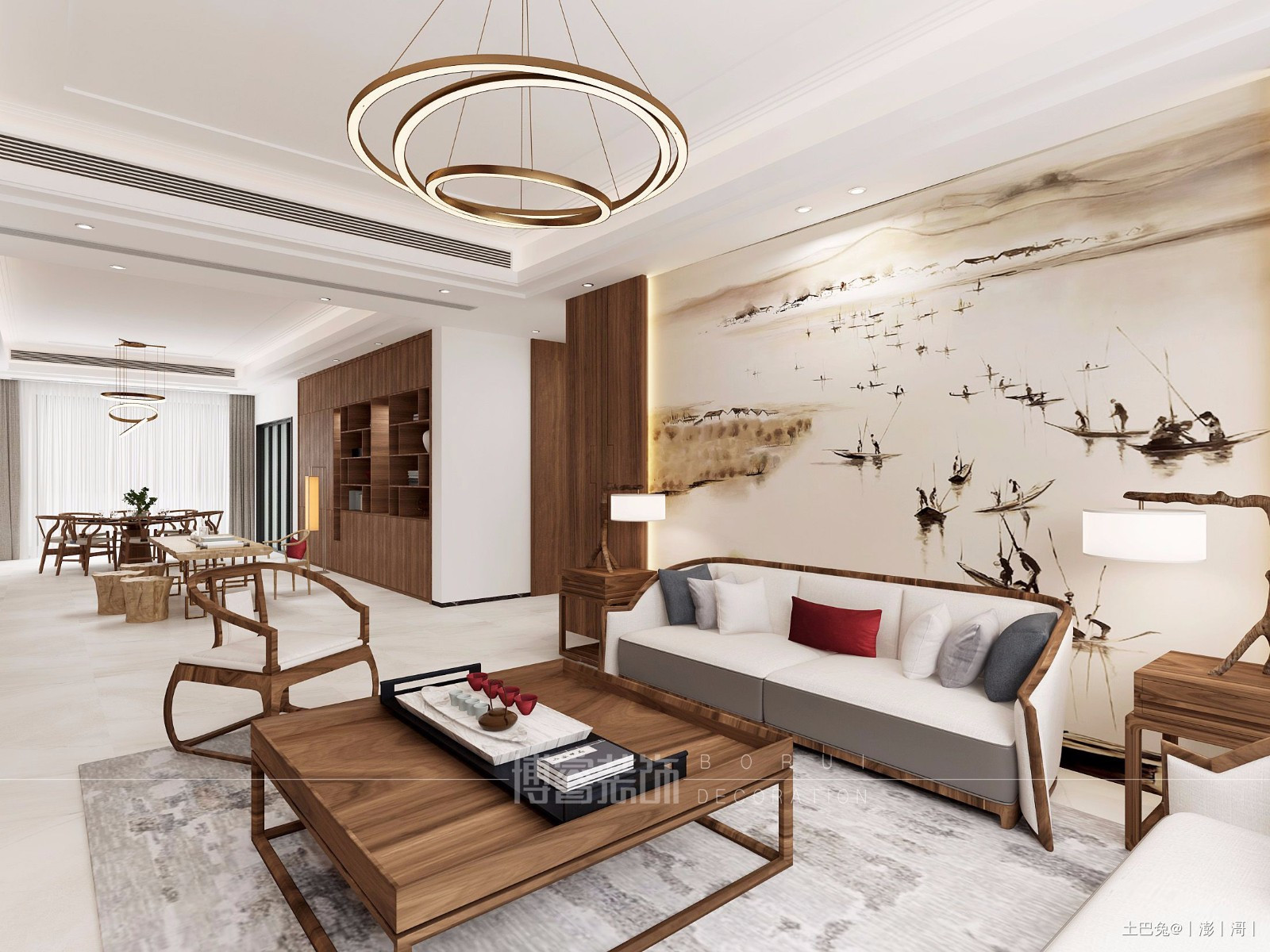 原色极致东方演绎最舒适的逸居新中式客厅设计图片赏析