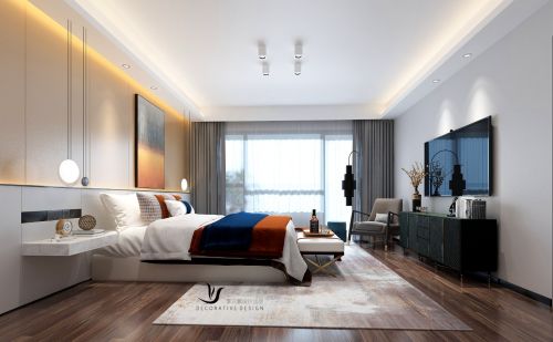 四居新中式300㎡卧室装修图片