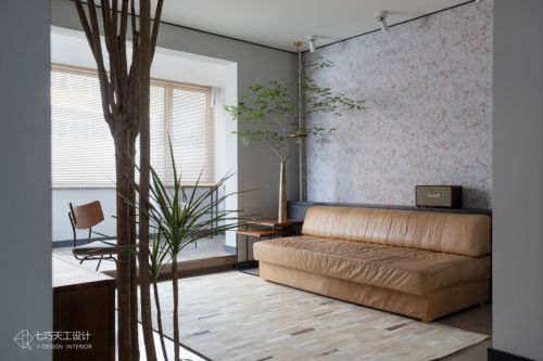 文艺boy53m²的极简情调客厅床60m²以下一居现代简约家装装修案例效果图