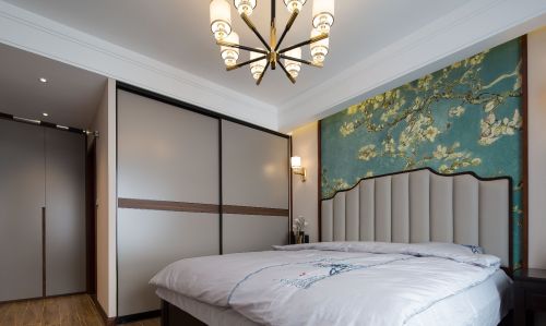 三居新中式128㎡卧室装饰设计图