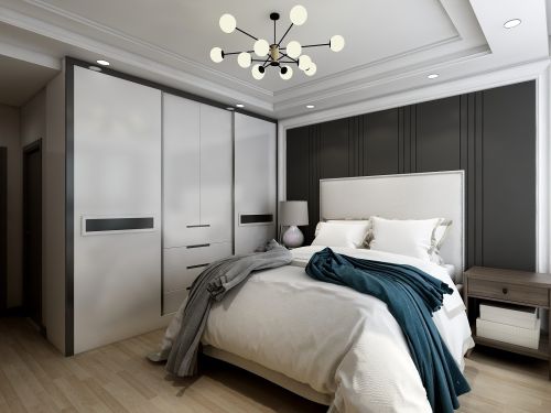 现代简约136㎡四居卧室装饰设计图