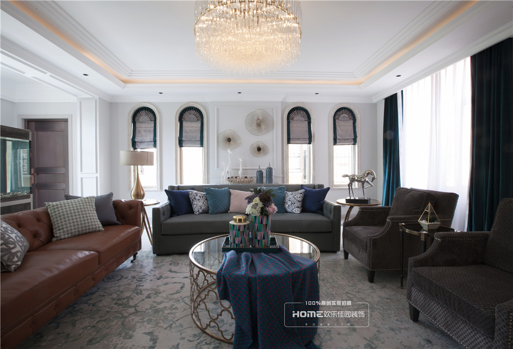 客厅窗帘3装修效果图美式遇上轻奢，优雅复古与时尚并美式客厅设计图片赏析