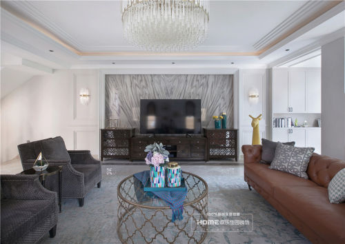 客厅窗帘2装修效果图美式遇上轻奢，优雅复古与时尚并