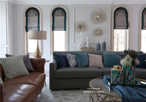客厅沙发1装修效果图美式遇上轻奢，优雅复古与时尚并