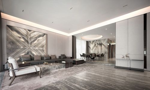 HTD新作|莫兰迪色演绎现代奢华空间客厅沙发4图
