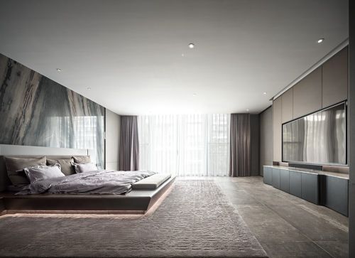 HTD新作|莫兰迪色演绎现代奢华空间卧室床3图