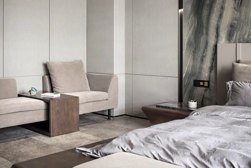 HTD新作|莫兰迪色演绎现代奢华空间卧室床1图